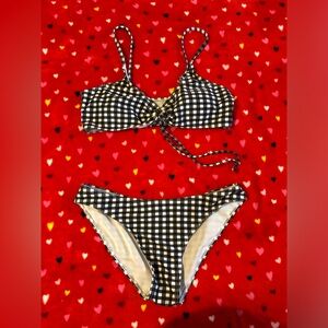 Black and White Checkered Bikini Set